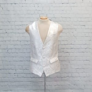 Metallic Silver on Silver Brocade Vest